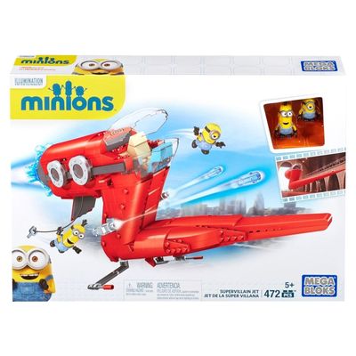 Mega Bloks Minions Supervillain Jet Super Villain Jet 472 Piece Brand New In Box