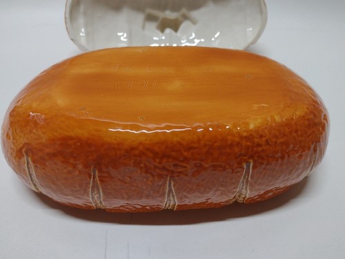 Vintage 1970s Ceramic Loaf Of Bread & Butter Canister Cookie Jar - Picture 10 of 10