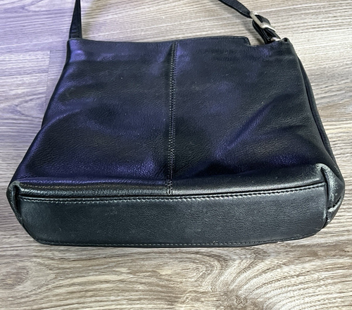 Italian Leather Crossbody Bag Black Very Soft 9.5”x9.5”x1.5” - Picture 6 of 18