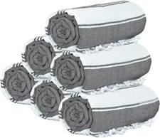 Peshtemal Turkish Towel Cotton Beach Towels Oversized 36X71 Set of 6, Cotton Bea