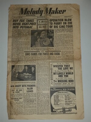 MELODY MAKER #750 20TH DECEMBER 1947 ROY FOX HARRY PARRY KEN GRIEFF MANTOVANI