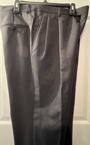 Pantaloni tuta due pezzi Hickey Freeman Madison lana peggiorata 42R grigio scuro 34X28 - Foto 5 di 18