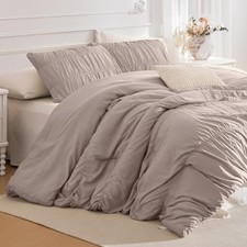 128x120 Bed Comforter Set Ruched Oversized King Plus 128"x120" Camel