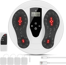 Foot Massager for Neuropathy,Ems & TENS Foot Stimulator with Red Light Therapy f