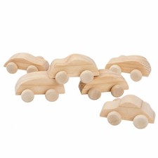 Unfinished Wooden Car Paintable Wooden Toy Car Small for Art Projects