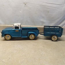 Vintage Tonka Pickup Blue Truck  Trailer, Sheep Livestock, 1959-60 Era