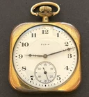 Antique 1921 Elgin Grade 345 Pocket Watch Square GF Illinois Napoleon Case 12s
