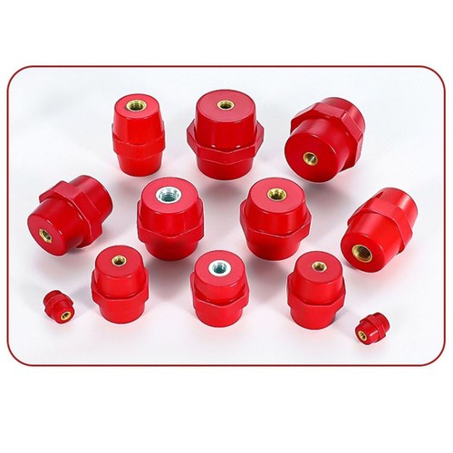 M6 Gewindeanschluss Isolator Set 10 Stück in Farbe Rot Modell SM30 - Bild 6 von 12