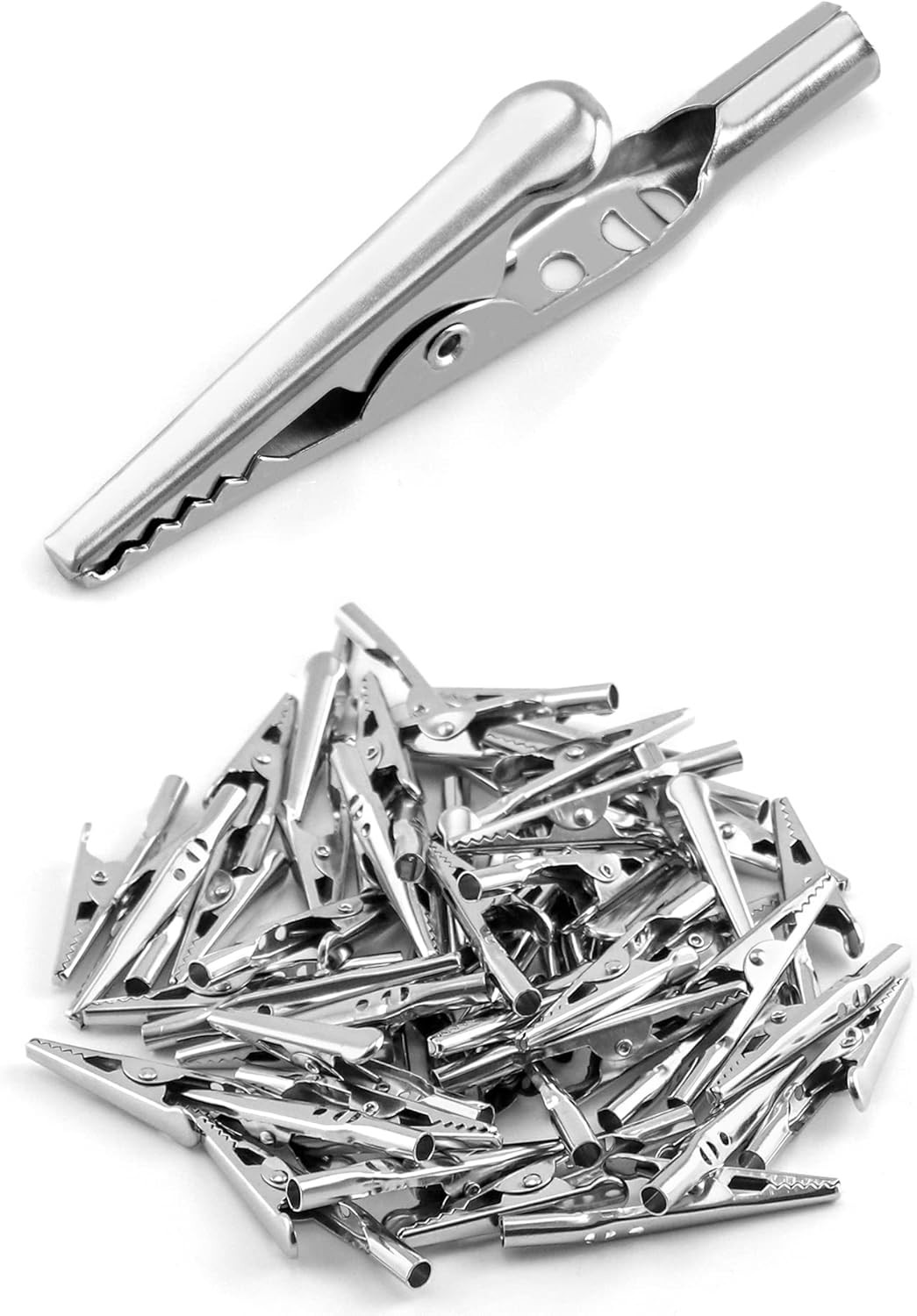 QWORK® 50Pcs Alligator Clips, Electrical Test Cable Crocodile Clips 50 pcs