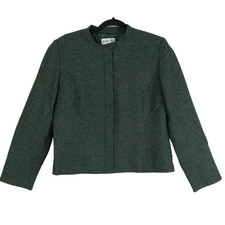 Pendleton Blazer 10 Lambswool Silk Green Speckled Classic Business Career VTG