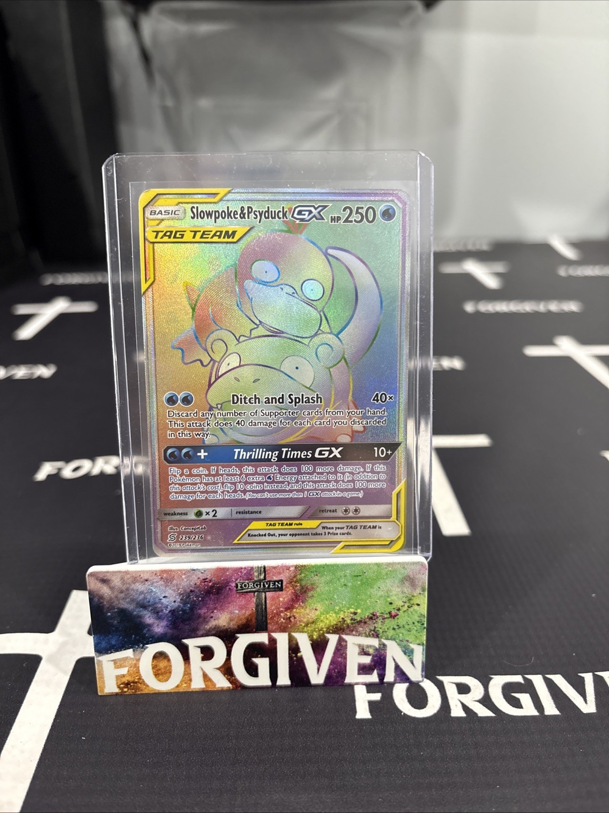 Slowpoke & Psyduck GX (Secret) 239/236 Pokemon SM - Unified Minds Holo Secret NM