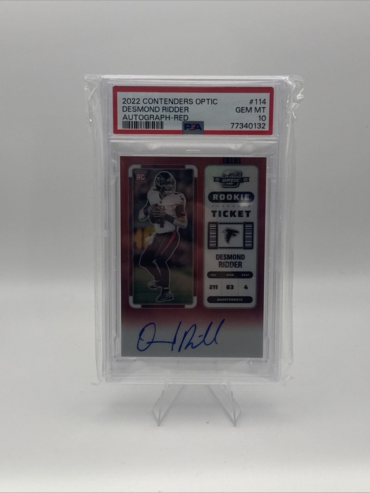 2022 Panini Contenders Optic - Rookie Ticket Auto Desmond Ridder #114 PSA 10