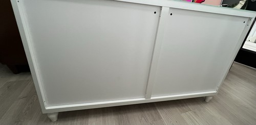 IKEA White 2-Door Besta Unit with Glass Top (soft close, push to open) - Picture 3 of 12