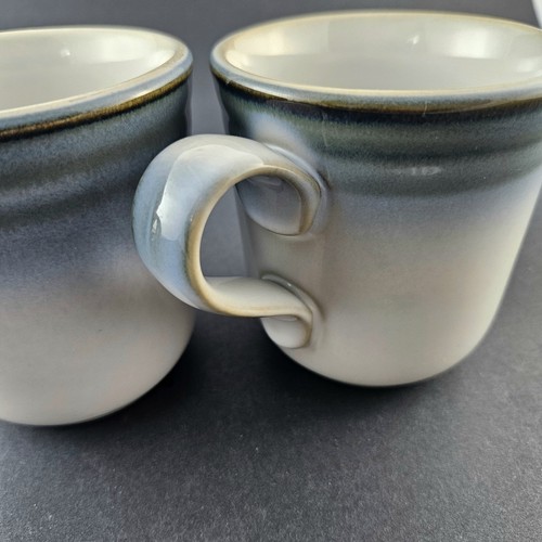 Vintage Set of 2 Noritake Stoneware Sorcerer Blue and White Coffee Cups Vtg Mugs - Picture 6 of 11
