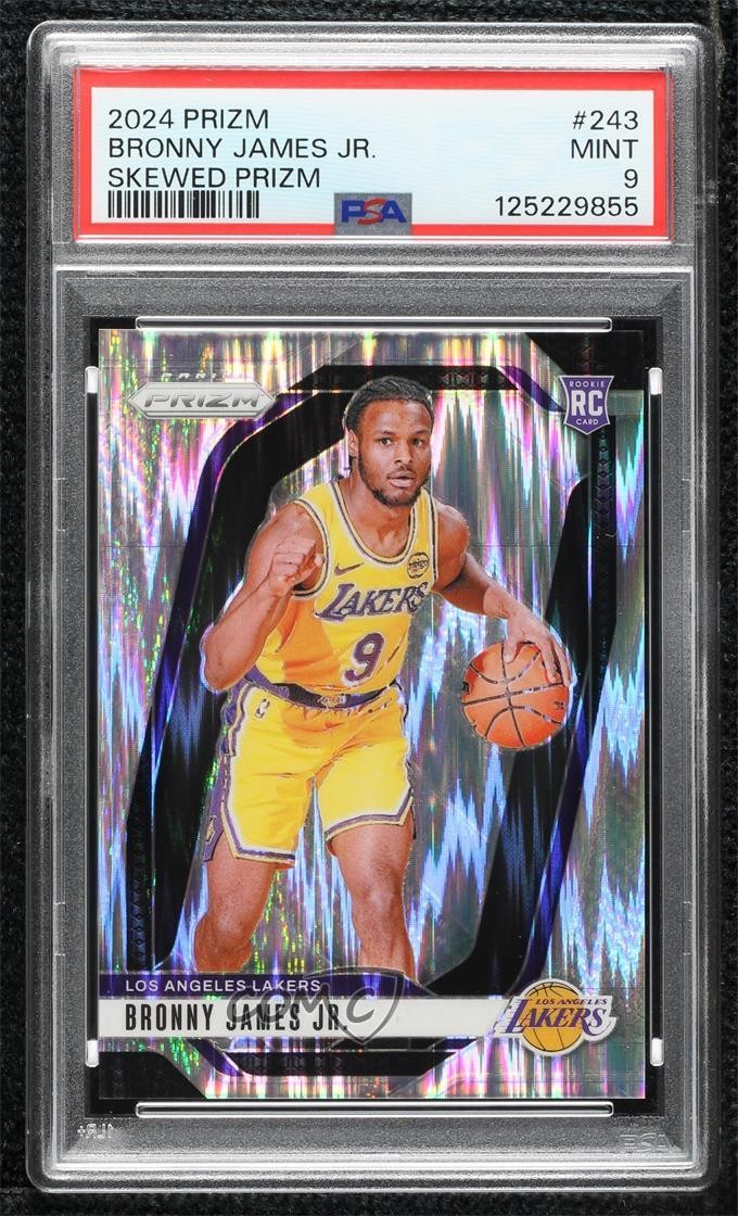 2024-25 Panini Prizm Skewed 48/249 Bronny James Jr #243 PSA 9 MINT Rookie RC 8d9