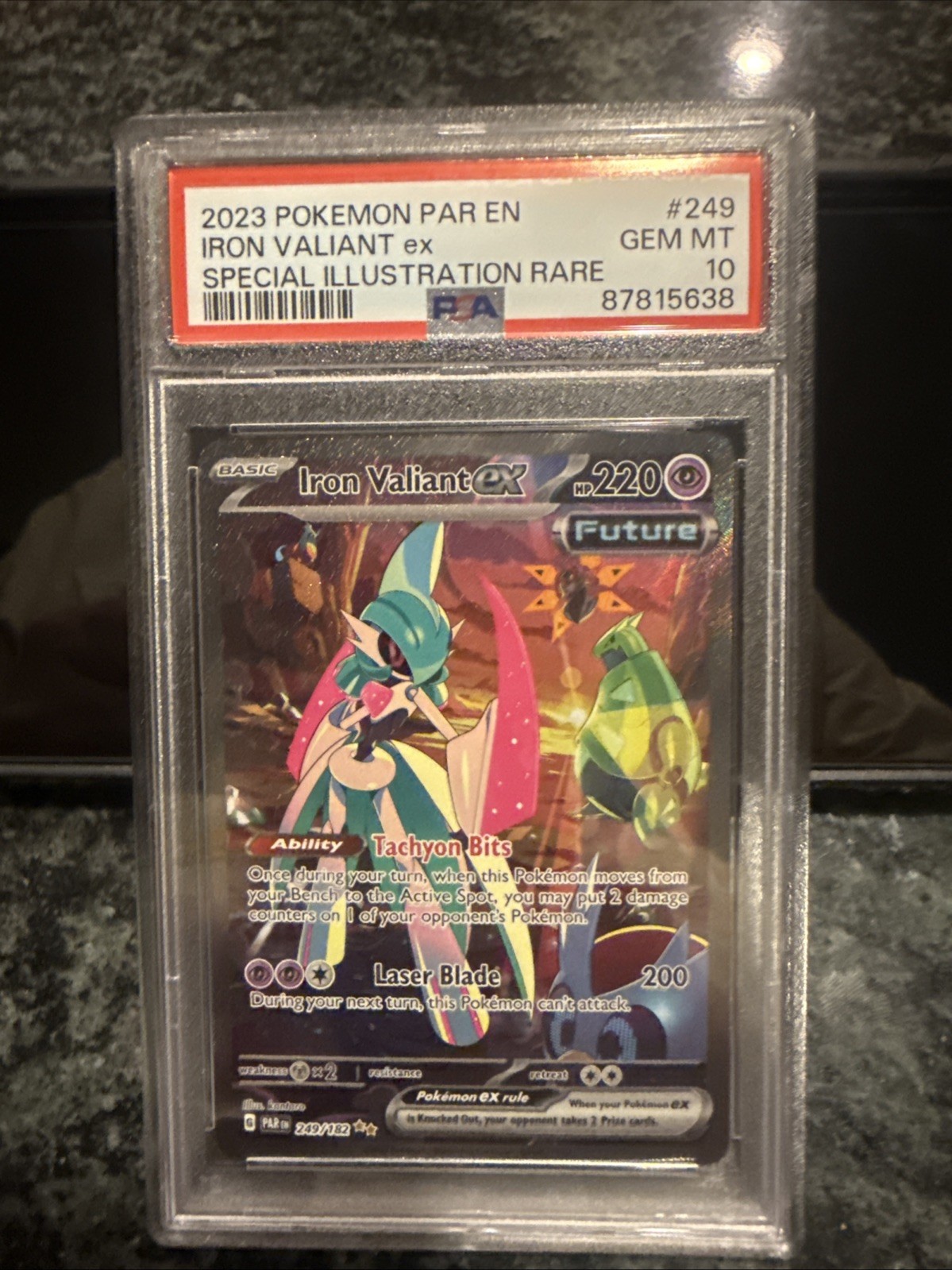2023 Pokemon Iron Valiant EX #249/182 SIR Illustration Rare Paradox Rift PSA 10