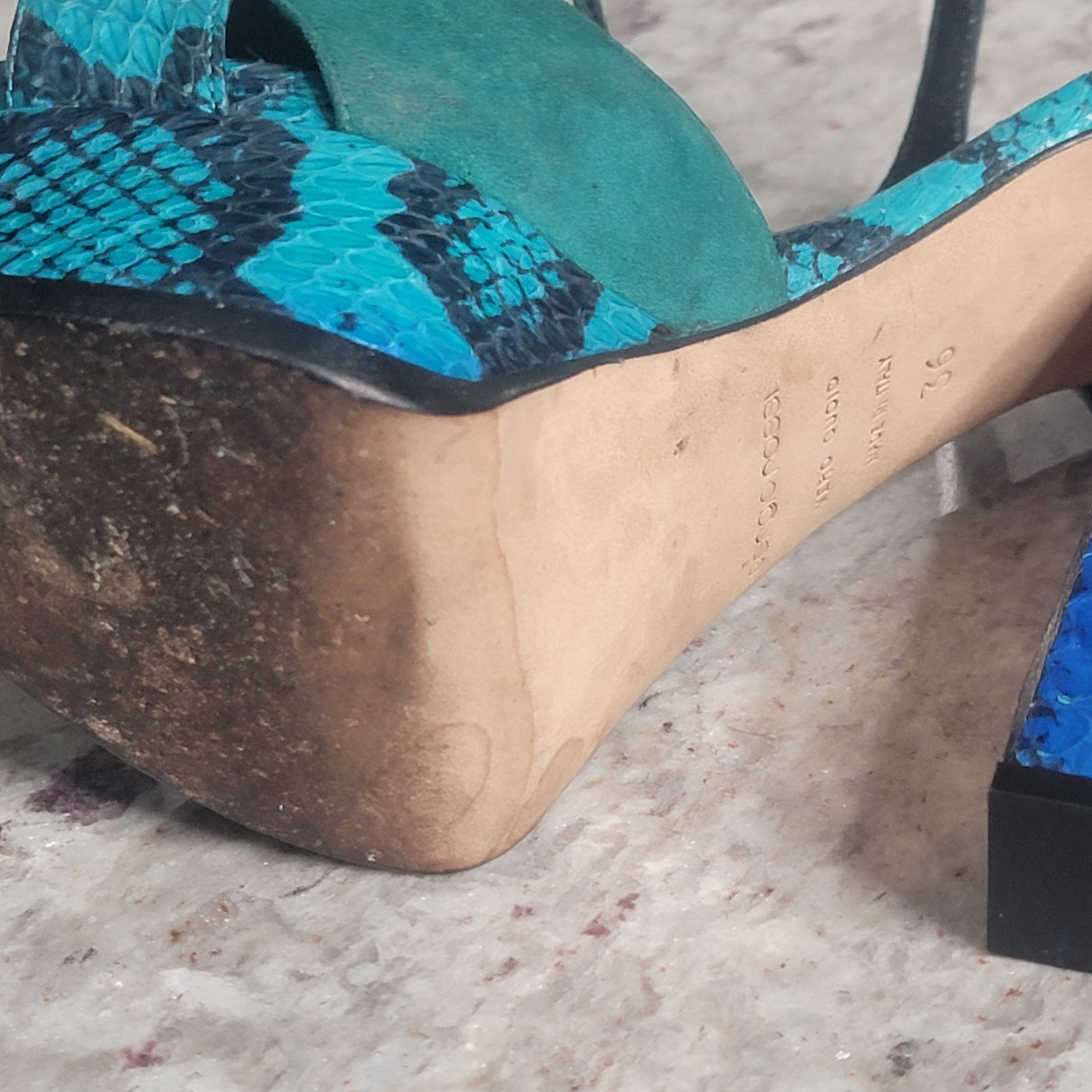 Sergio Rossi Elaphe Suede Python Snake Leather Pl… - image 20