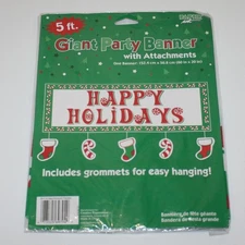 Paper Art Happy Holidays Giant Party Banner with Attachments New in Package