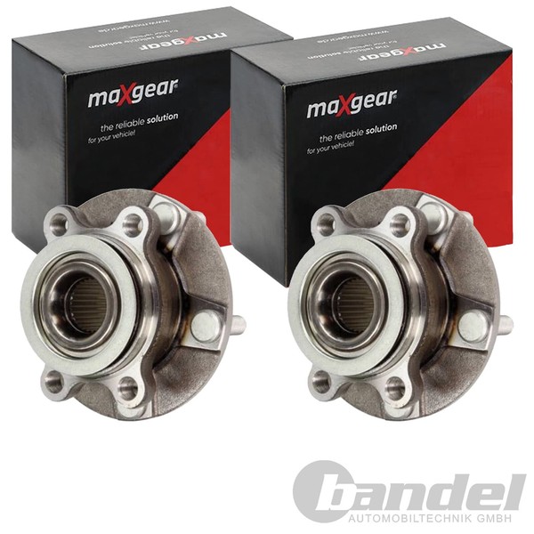 2X Maxgear RADLAGER-SATZ Vorne Passend FÜR Nissan Juke Leaf Pulsar Qashqai-image