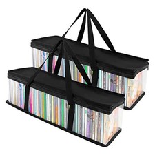 CD Storage Bags  - Transparent PVC Media Storage - Water Resistant 2 Pack