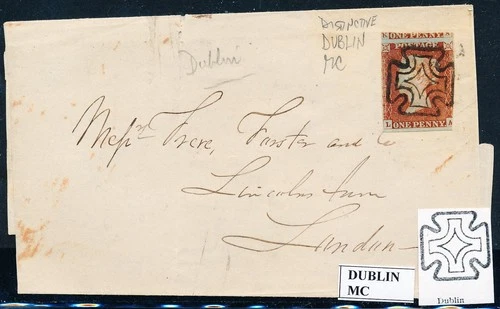 GREAT BRITAIN 1841: ONE PENNY RED ON COVER, DUBLIN MC