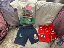 Boys Summer Clothes Bundle Peppa Pig Spiderman 5-6 Years Excellent Condition