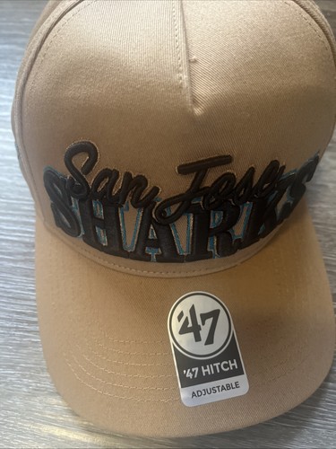 '47 Hitch San Jose Sharks Camel/Tan Trucker Snapback Hat Cap NHL Core NWT Rare - Picture 8 of 11