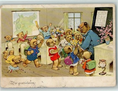 12095482 - Baerenschule - congratulations to the teacher - 2 corner kinks Baumgarten,