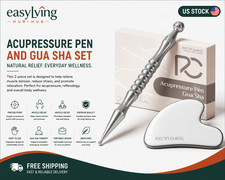 Acupuncture Pen and Gua Sha, Manual 2 Piece Set, Silver