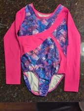 DANSKIN "NOW" Girl's Size L 10 12 Long Sleeve Leotard Colorful and shiny