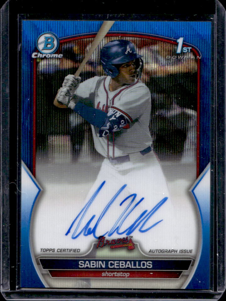 2023 Bowman Draft Sabin Ceballos Chrome Auto Blue Wave Refractor 1st #23/150