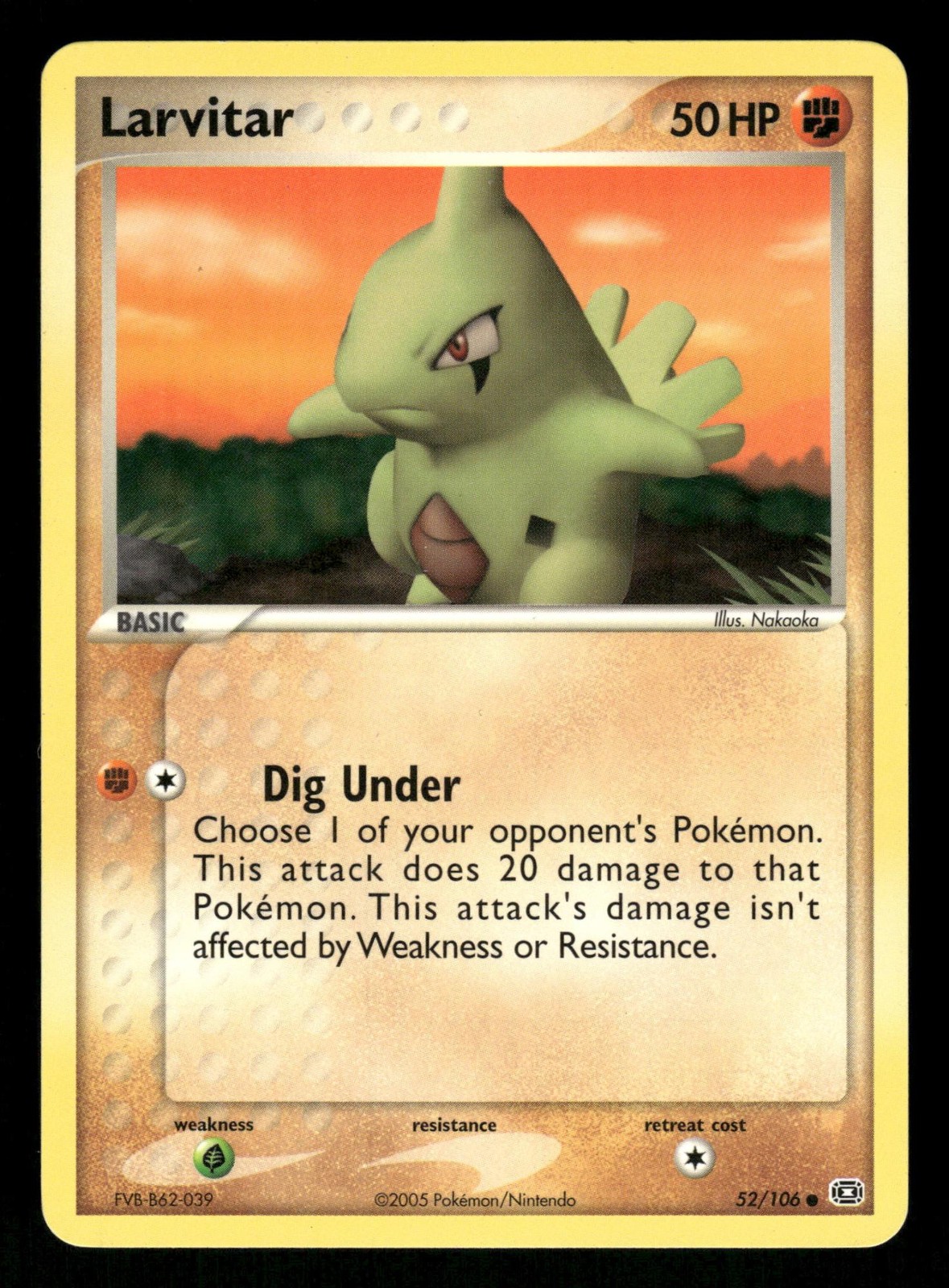 Larvitar 52/106 NM Common Emerald 2005 Pokemon TCG