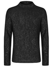 Punk Rave Mens Dark Gothic Paisley Print Long Sleeve T-Shirt Top Black Steampunk