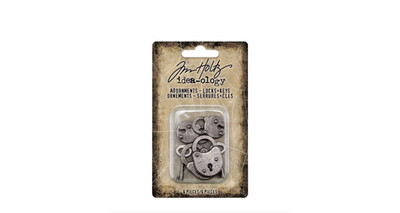 Tim Holtz Idea-ology Adornments Halloween Metallschlösser und Schlüssel