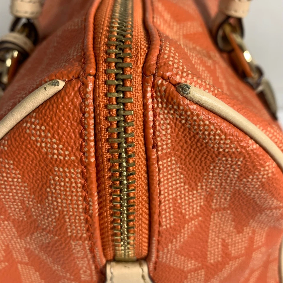 Bolso MICHAEL KORS Grayson Mediano Cartera Firma Naranja Mandarina con Bolso Dije Foto 3 de 4