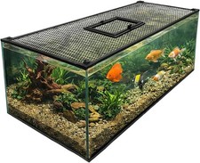 Magnetic Aquarium Lid Fish Tank Top Cover Hood Anti-Jumping Mesh Net Fishs Tank