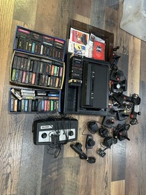 Atari 2600 System Bundle with Console, 99 Games, Large Untested Lot Controllers!