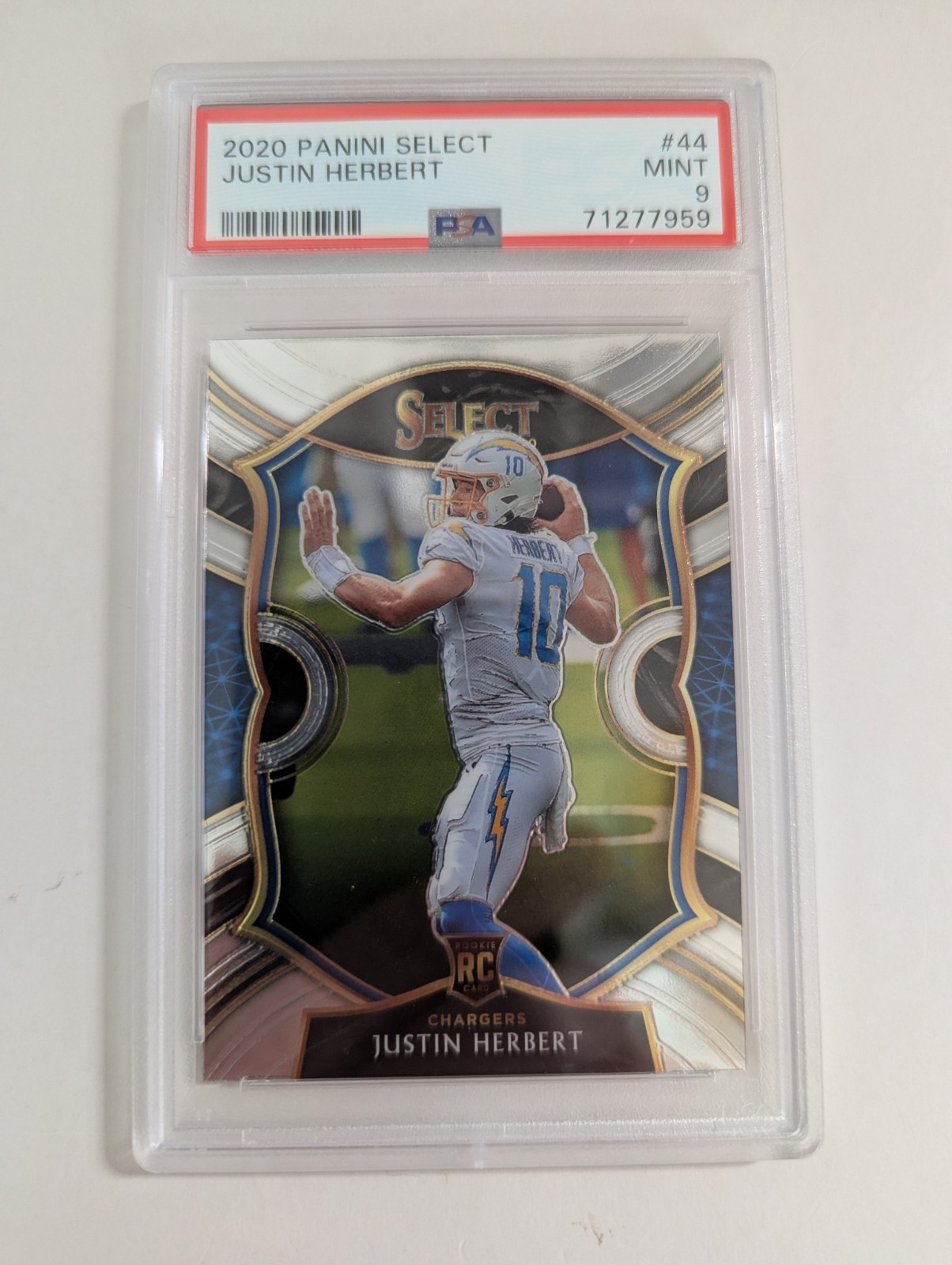 2020 Select Justin Herbert RC Rookie Concourse #44 Chargers PSA 9