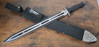 27  Short Sword Double Edge Spear Point Rubber Handle Heavy Duty Thick Rugged