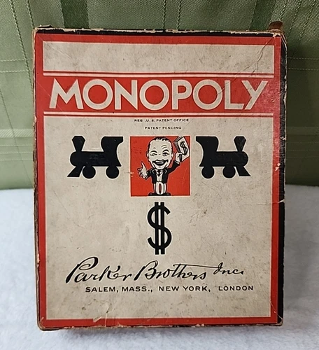 Vintage 1930s Monopoly Partial Set Train Box Parker Bros No Board