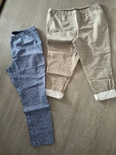 Isaac Mizrahi Live 24/7 Stretch Ditsy Floral Slim Leg Pants Lot Of 2 Sz 18w NWOT