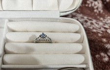 PANDORA Disney Cinderella Blue Tiara Ring Silver (Retired)