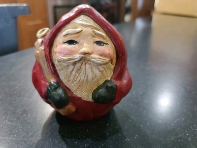 Vtg Lefever Enesco Roly Poly Santa Claus Figure With Sack Old World Small