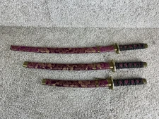 Lot of 3 Shinwa Noble Midnight Samurai Swords Katana Collection