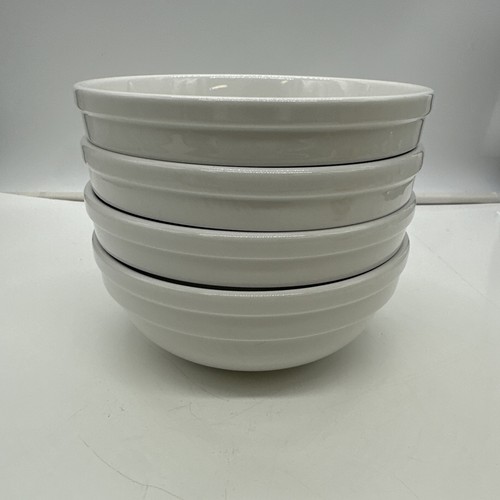4 KISTE & FASS Weiß Porzellan Stapelbar Suppe Müslischalen 6,5" - Bild 11 von 11