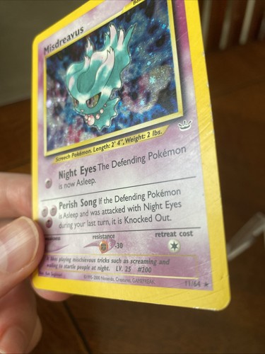 Pokémon Misdreavus Neo Revelation 11/64 Double Holo - Picture 22 of 23