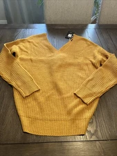 FASHION NOVA Falls Favorite Girl Sweater Mustard Large Twist In Front Back
