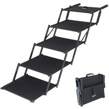 Extra Wide Foldable Dog Stairs  Ramp for Car, Bed, Truck, Holds 250lbs