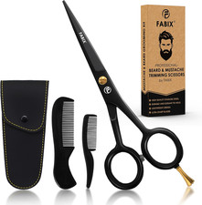 5” Professional Beard Mustache Scissors with 1 Beard Comb, 1 Mustache Comb