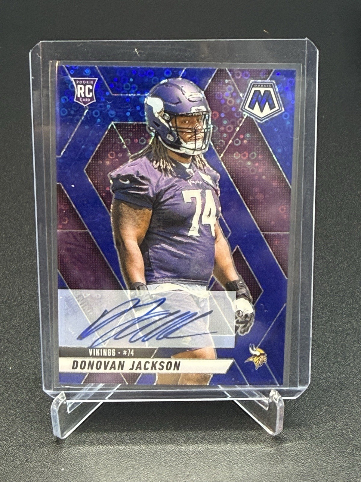 2025 Mosaic Donovan Jackson Rookie 388 Auto RC Blue Prizm Rookie Vikings